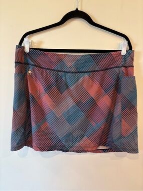 Smartwool Pink and Blue Diagonal Stripe Skort